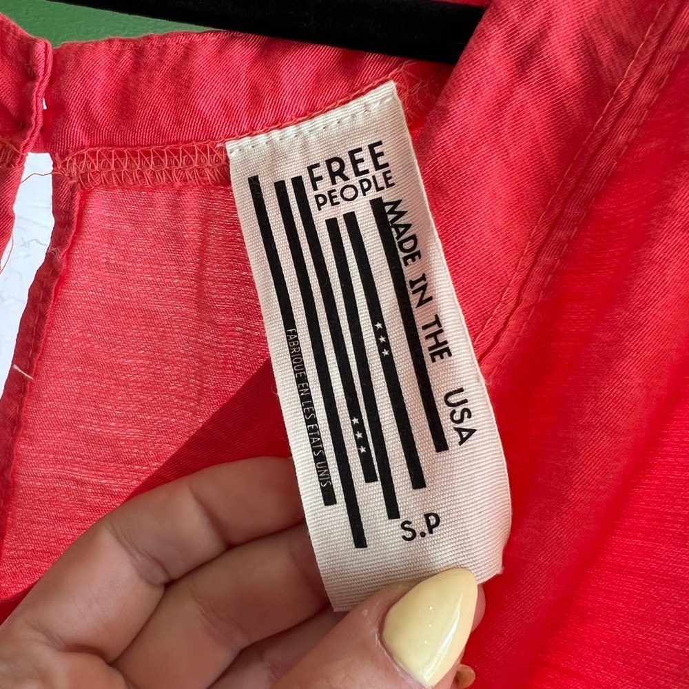 Free People Ruffle Red Sleeveless Top - Picture 2 of 3